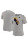 NIKE MEN’S HEATHER GRAY RETRO LOGO TEE