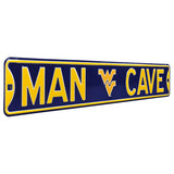 WV MAN CAVE EMBOSSED STEEL SIGN