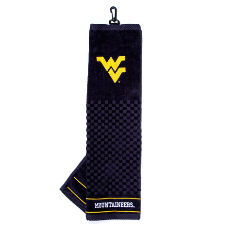 WEST VIRGINIA MOUNTAINEERS PREMIUM EMBROIDERED GOLF TOWEL