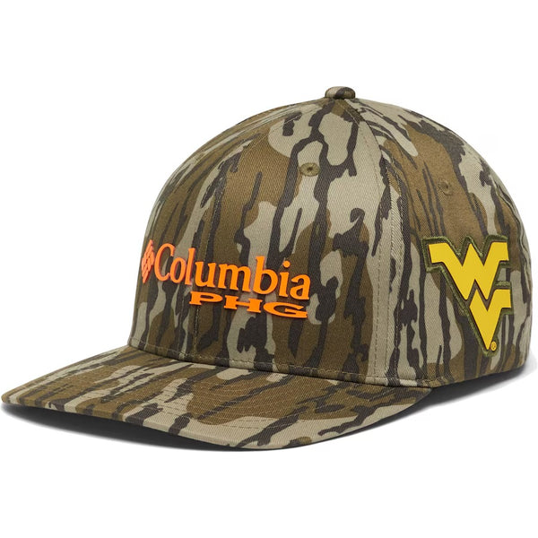 Men's Columbia Mossy Oak Camo West Virginia Mountaineers Bottomland Flex Hat